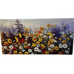 Beautiful Flower Artwork Print texturized 39”x19”.