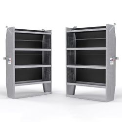 AA Products SH-6004(2) Steel Mid/ High Roof Van Shelving Storage System Fits Transit, NV, Promaster and Sprinter（SH-6004