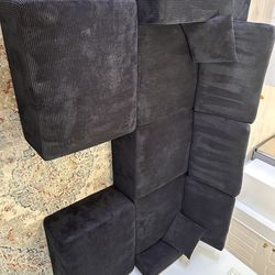 Ultra-Comfy Black Corduroy Sectional – Like New!