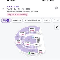 RUFUS DU SOL TO TICKET 