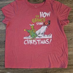 CHRISTMAS "HOW THE GRINCH STOLE CHRISTMAS" WOMEN ADULT RED (3XLE SIZE) T-SHIRT