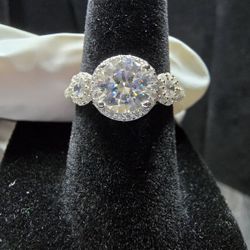 925 Silver Moissanite Diamond Ring 