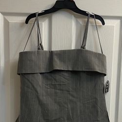 Brand New Heather Grey Fold over Bandeau Top Size M Juniors 