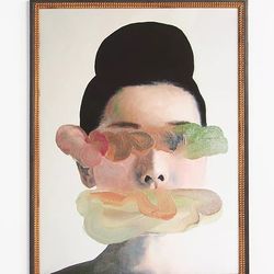 Anthropologie art with gold & black frame