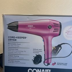 Conair Hair Dryer Cord Keeper New In Box Pink 1875 Watt