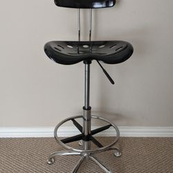 Stool Chair With Back, Adjustable, Foot Rest