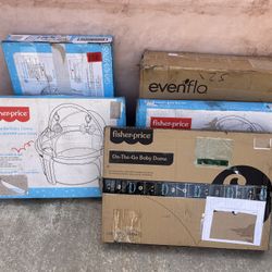 Lot Of Fisher Price & Evenflo NEW Baby Items 