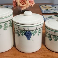 Grape Vine by Crock Shop, Ceramic Canister Set