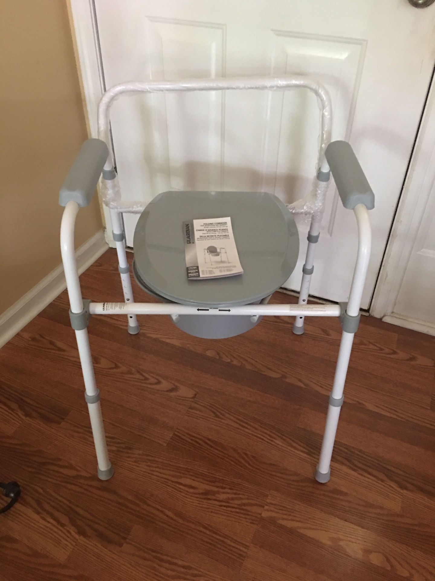 Guardian 3-in-1 Elongated Steel Folding Bedside Commode