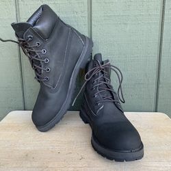 Womens Size 7M - Timberland Premium 6" Waterproof Leather Lug Combat Boots Black