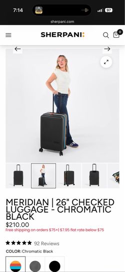 MERIDIAN | 26" CHECKED LUGGAGE - CHROMATIC BLACK