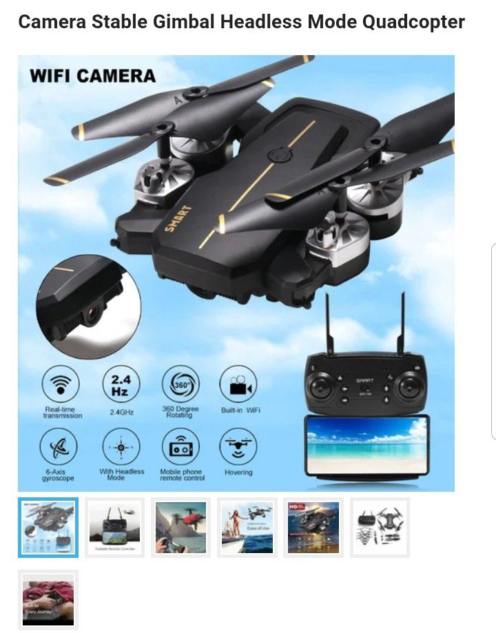 Newest Folding Drones Wifi FPV Fixed High HD Camera Stable Gimbal Headless Mode Quadcopter