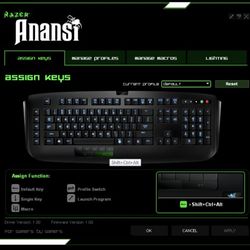 Razer Anansi MMO Gaming Keyboard - 7 Thumb Modifier Keys - Customizable RGB