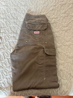 True Religion Cargo Shorts Olive Green