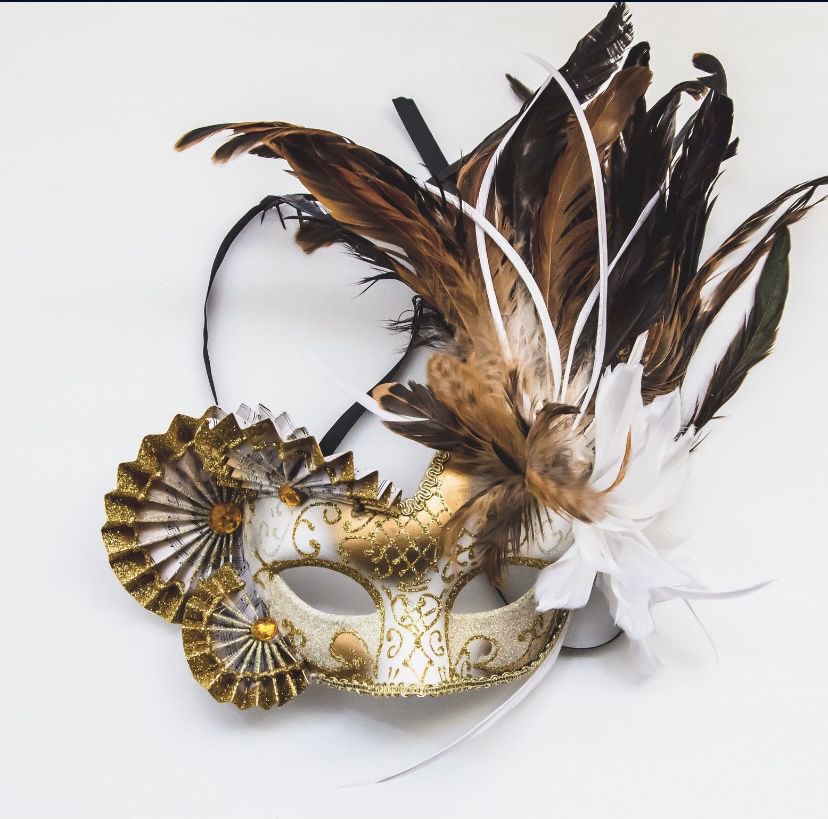 Women’s Feathers And fans Costume Mask