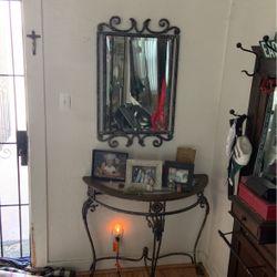 Antique Mirror And Stand