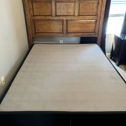 Queen Headboard And Rails/ Box Spring $100