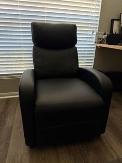 Recliner Chair Modern PU Leather Black Reclining Adjustable Recliner