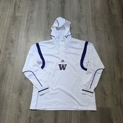 Adidas Washington Huskies Button Up Hoodie Mens Size Large
