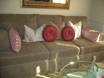 Chenille fabric sofa (Pillows not included)