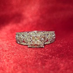10k White Gold Diamond Quad Princess-Cut Ring 1.00 ctw