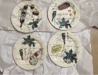 NEW Williams-Sonoma Holiday plates (4)