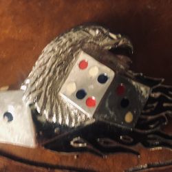Eagle-Fire, And Dice Belt Buckle