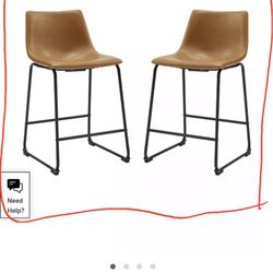 26" Faux Leather Counter Stool 2