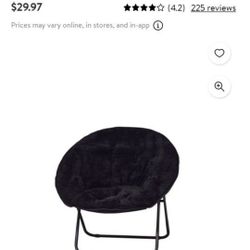 Plush Saucer Chair, Black