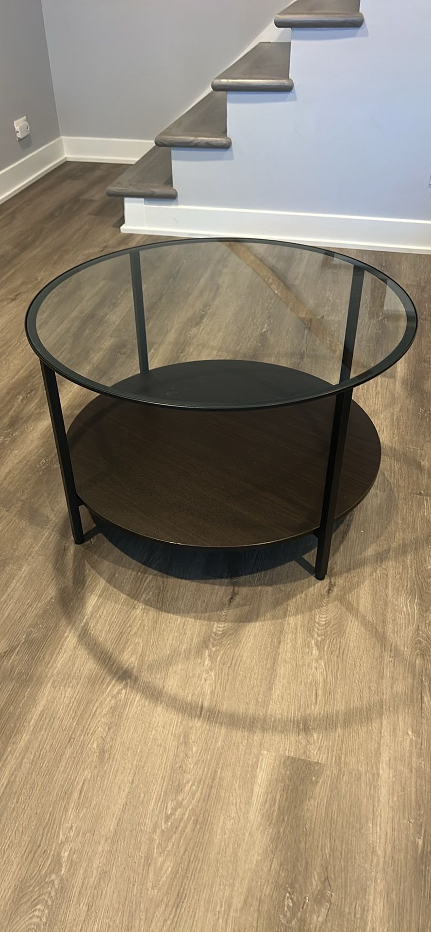 IKEA VITTSJÖ Black-Brown Coffee Table w/ Glass