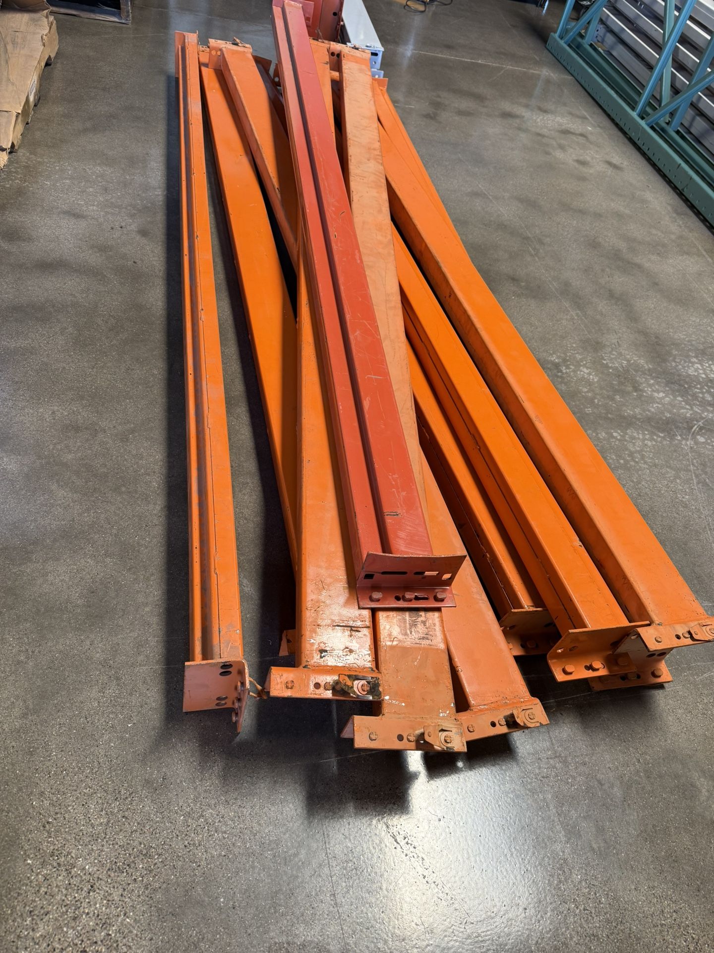 “Heavy-Duty Pallet Rack Beams – Warehouse Shelving – Orange”