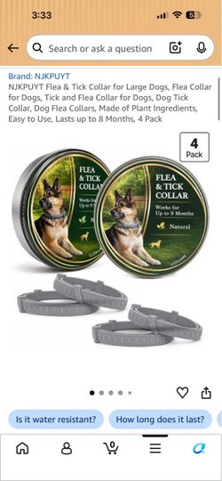 NJKPUYT Flea & Tick Collar for Dogs 4 Pack