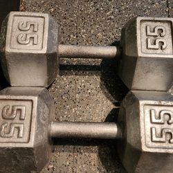 55LB DUMBBELLS STEEL HEX DUMBBELL WEIGHTS 