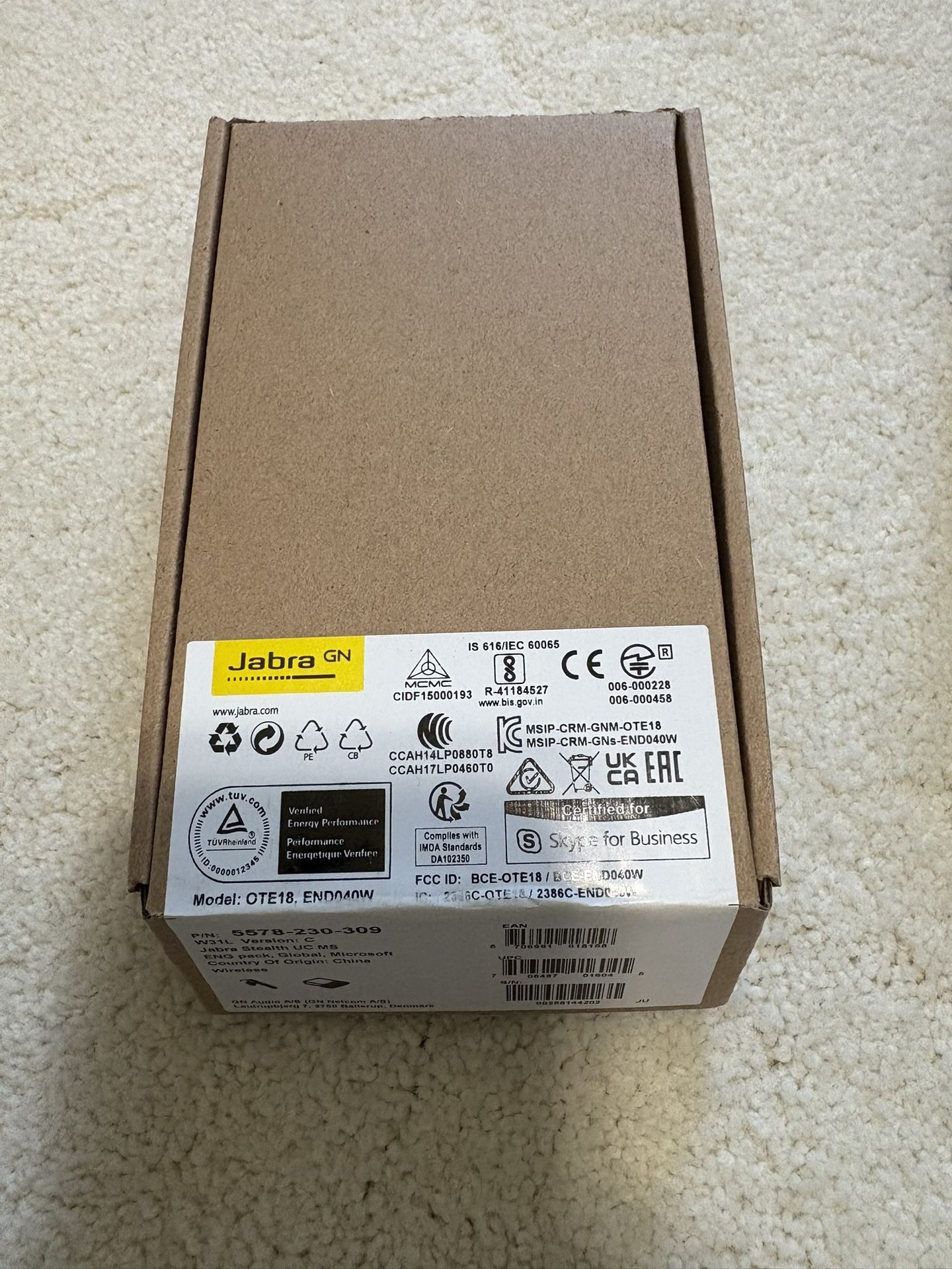 Jabra Stealth UC (MS) Bluetooth Mono Headset (NEW)