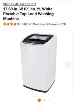 BLACK+DECKER Portable Top Load Washing Machine