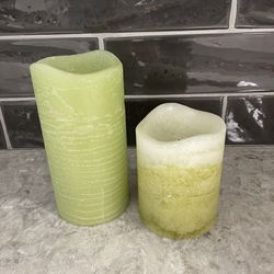 2 Flameless Battery’s Operated Candles 6” & 4” 