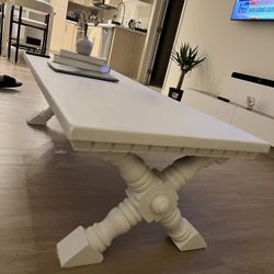Modern Farmhouse White Coffee Table – 53” x 23”
