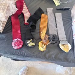 Vintage Charmant Belts Inc. Floral and Shell Buckle Belt Lot