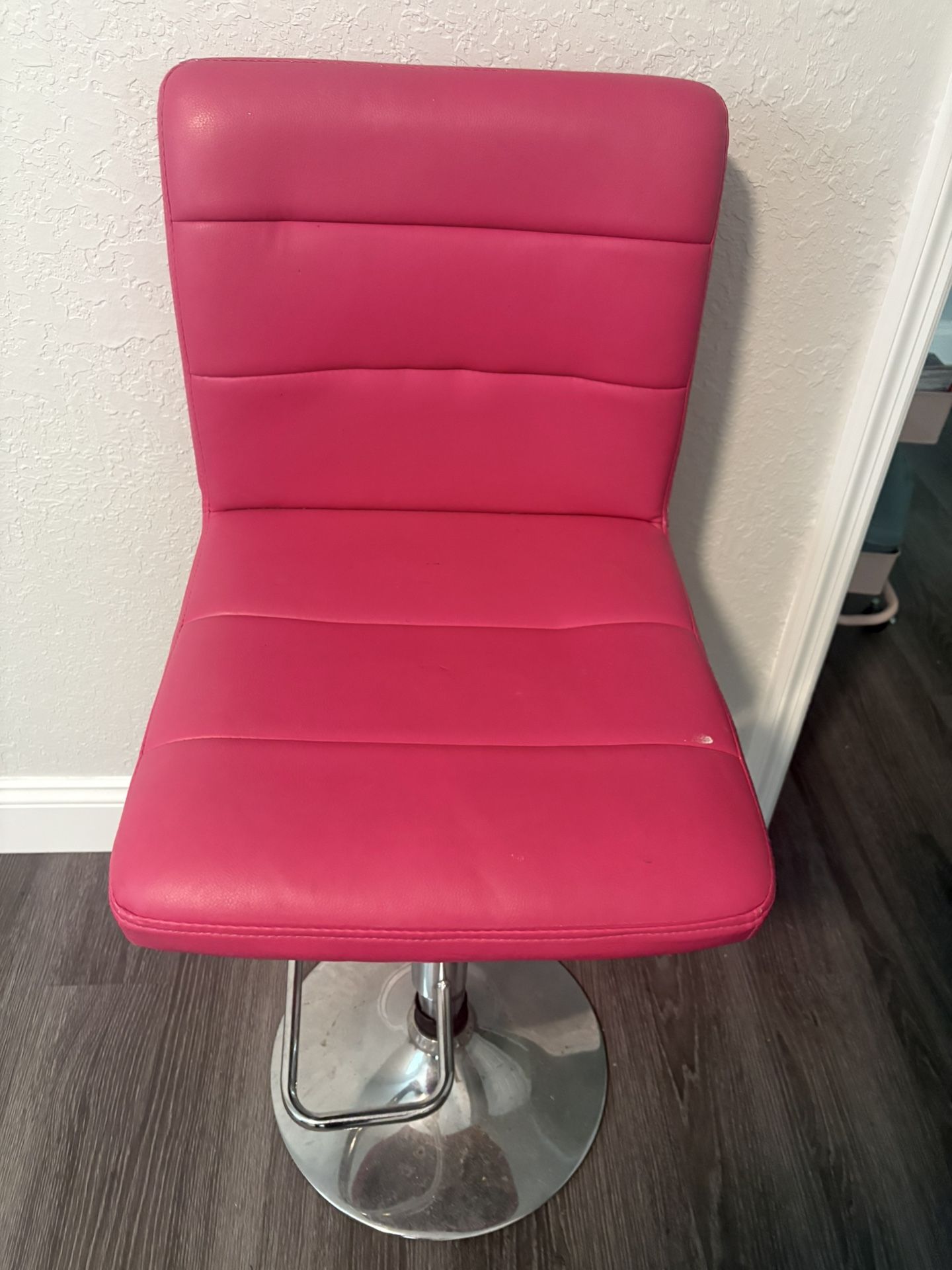 Hot Pink Spinning Leather Chair