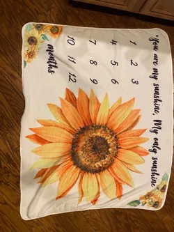 Baby infant sunflower first year monthly milestone blanket