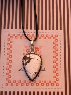 925 Wild Horse Jasper Gemstone Vintage STYLE Cord Necklace