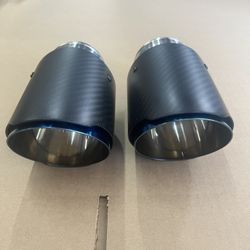 Real Carbon Fiver Tips With 25deg Slash Cut With 2.50inlet To 3.50outlet