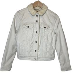Levi's Sherpa Lined Trucker Jacket Cream Off White size XS