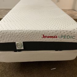 Adjustable Twin Bed Frame and Tempurpedic Mattress