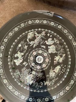 Rare Vintage Korean Tea Table. Legs fold up into table like puzzle.