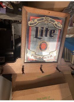 Miller Lite Mirror With Pegs (5) For Hats Or ?!! 
