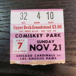1948 Chicago Cardinals Vs LA Rams Football Stub 