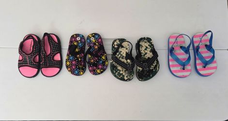 Lot of 4 Toddler Sandals and Flip Flops