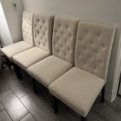 4 Dining Chairs - Light Beige