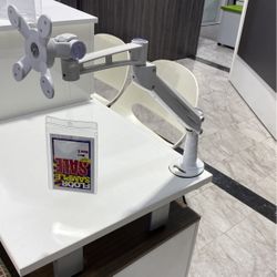 Desktop Monitor Screen Monitor Arm Black White Silver